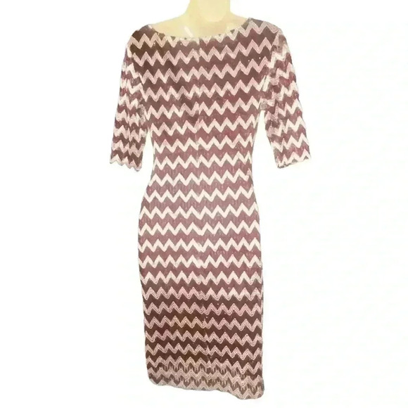 Connected Apparel Women's Metallic Chevron Dress - Picture 4 of 13